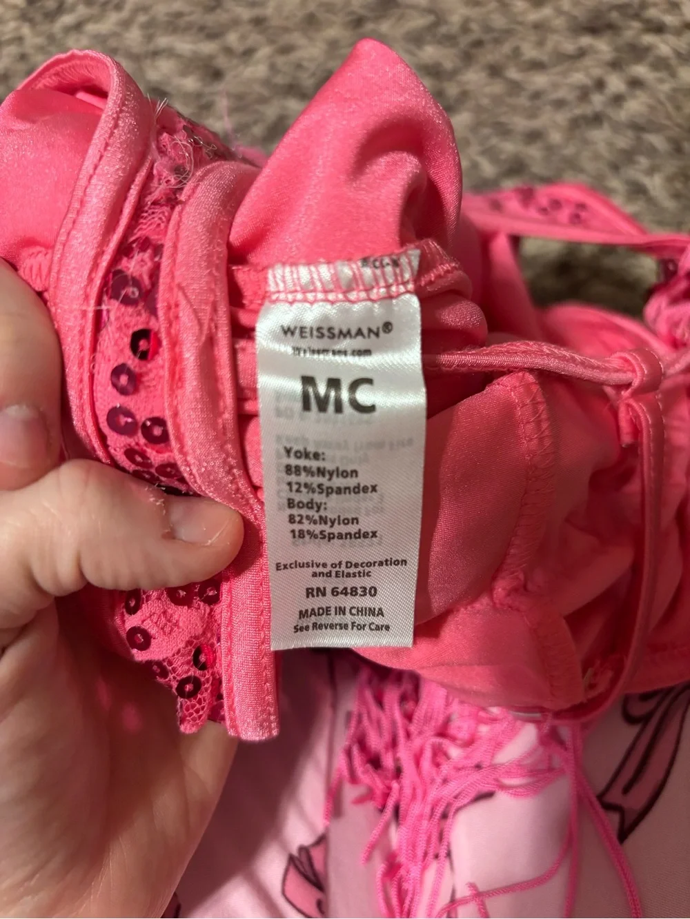 Hot Pink Fringe Sequin Dance Costume